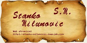 Stanko Milunović vizit kartica